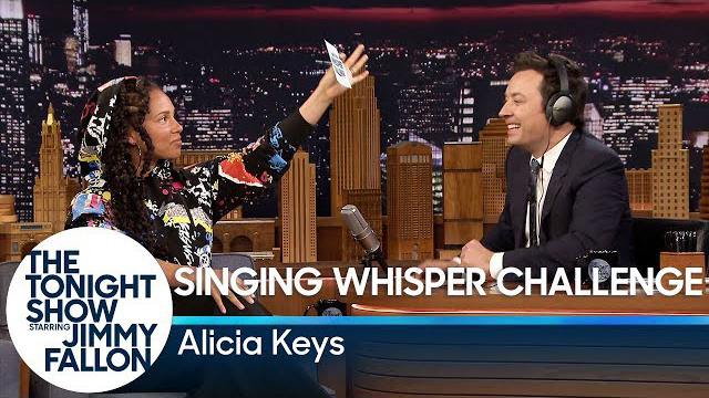 Singing Whisper Challenge with Alicia Keys - The Tonight Show Starring Jimmy Fallon