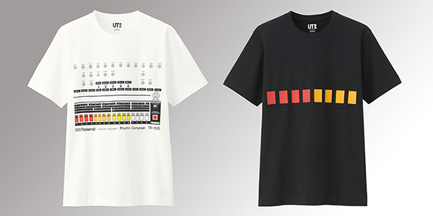 ユニクロ「UT」 The BrandsグラフィックT（ローランド・半袖）「ホワイト」（写真左）と「ブラック」