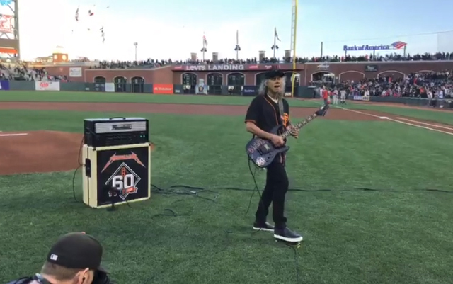 Kirk Hammett Perform National Anthem At Sixth Annual 'Metallica Night'