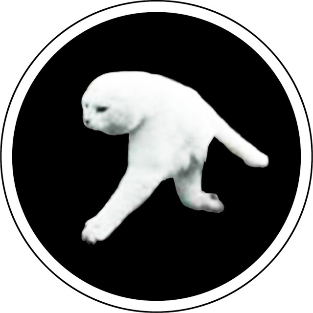 Aphex Twin - Two legged cat (white logo) by SadRocket