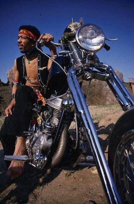 Jimi Hendrix and Motorcycle