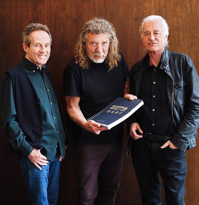 John Paul Jones, Robert Plant and Jimmy Page photographed in May 2018