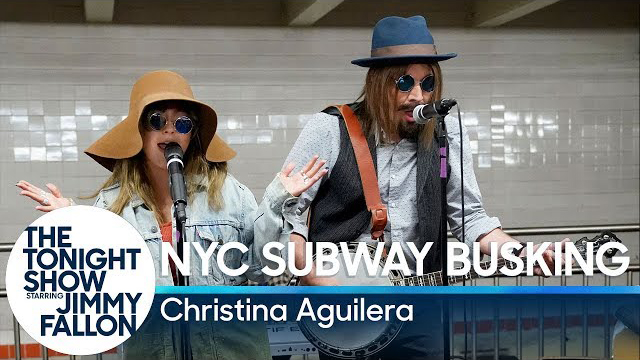 Christina Aguilera Busks in NYC Subway in Disguise - The Tonight Show Starring Jimmy Fallon