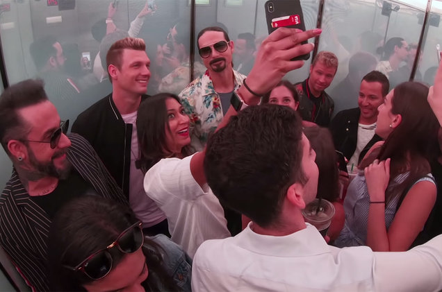 Backstreet Boys Surprise Fans With an Elevator Concert for 'TRL'