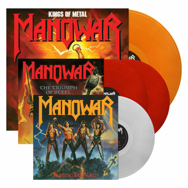 Manowar / Fighting The World [Clear vinyl], Kings Of Metal [Translucent Gold vinyl] [import], The Triumph Of Steel [Translucent Red vinyl]