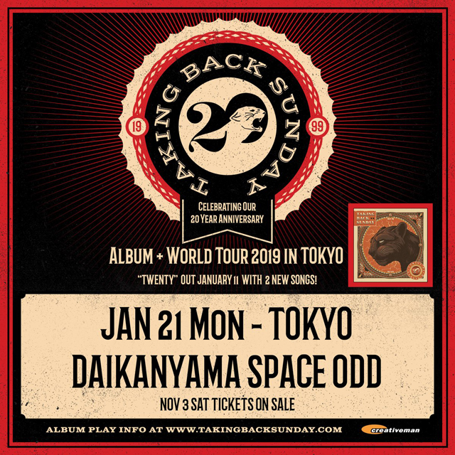 TAKING BACK SUNDAY 20 YEAR ANNIVERSARY WORLD TOUR in TOKYO