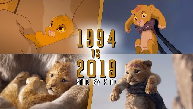 The Lion King Teaser Trailer 1994 vs 2019 SIDE BY SIDE
