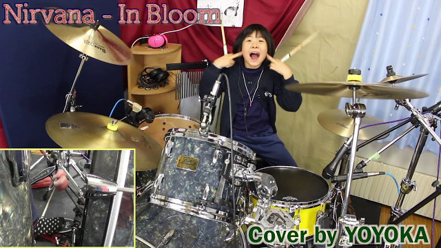 Nirvana - In Bloom / Drum Cover by Yoyoka, 9 year old