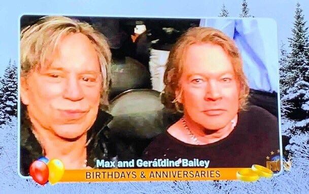 Max and Geraldine Bailey ? Axl Rose and Mickey Rourke