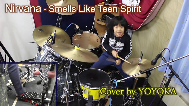 Nirvana - Smells Like Teen Spirit / Drum Cover by Yoyoka, 9 year old