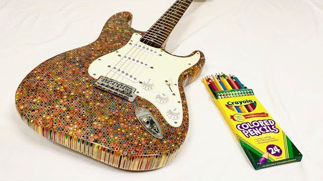 Burls Art / I Built a Guitar Out of 1200 Colored Pencils