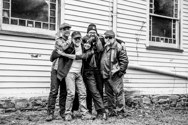 Pixies with producer Tom Dalgety at Dreamland Recordings (photo by Simon Foster)