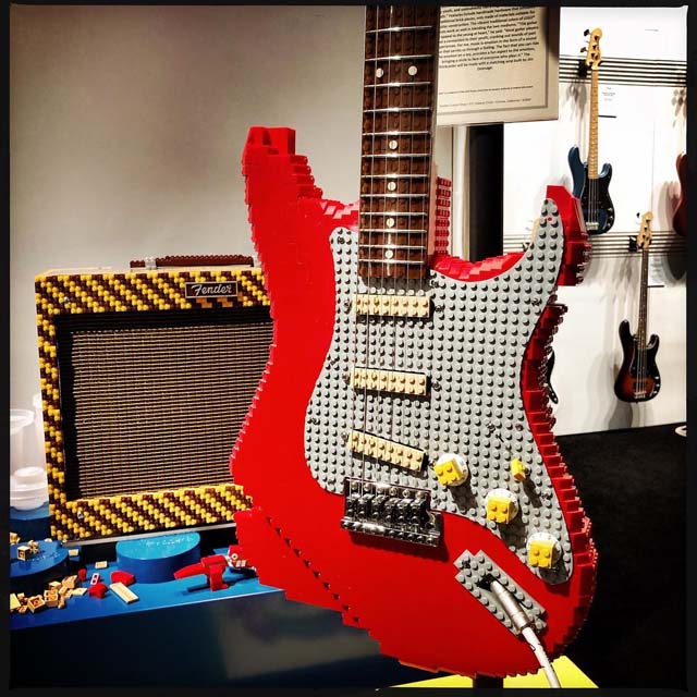 Brickcaster Guitar and Building Block amp