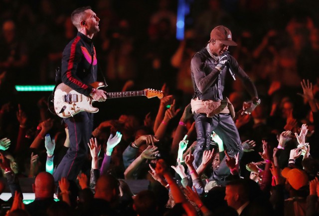 Maroon 5 Super Bowl LIII Halftime Show ft. Travis Scott & Big Boi - CREDIT: Elsa/Getty Images