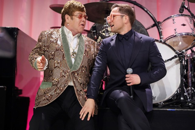 Elton John & Taron Egerton - CREDIT: Rich Fury/Getty Images