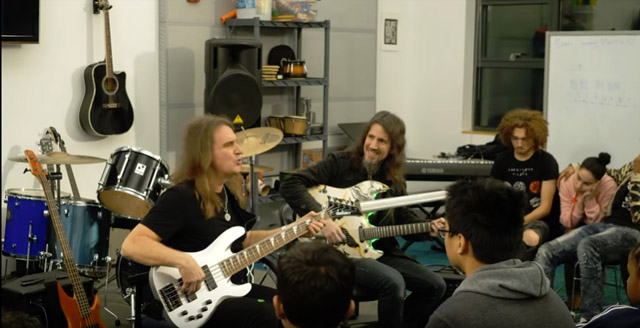 David Ellefson and Ron Thal Jam with Boston Students