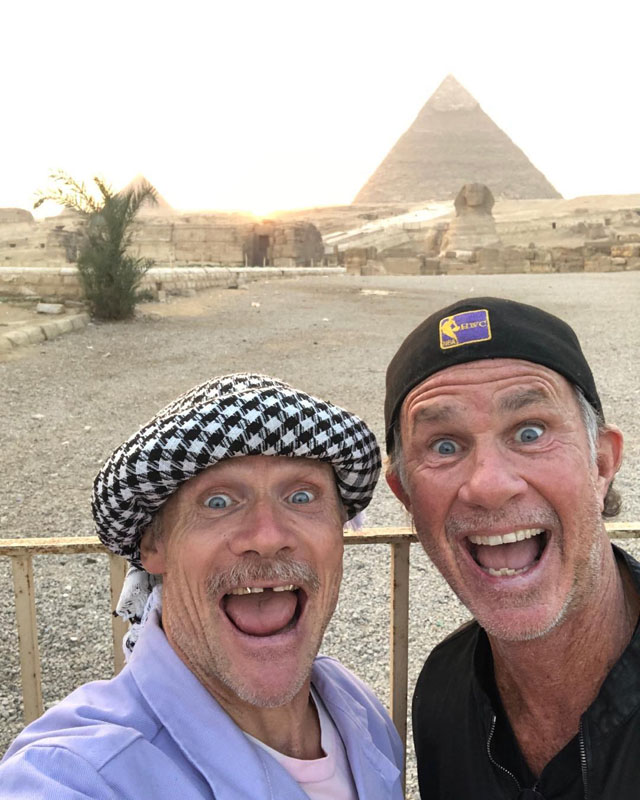 Flea and Chad Smith in the Pyramids of Egypt