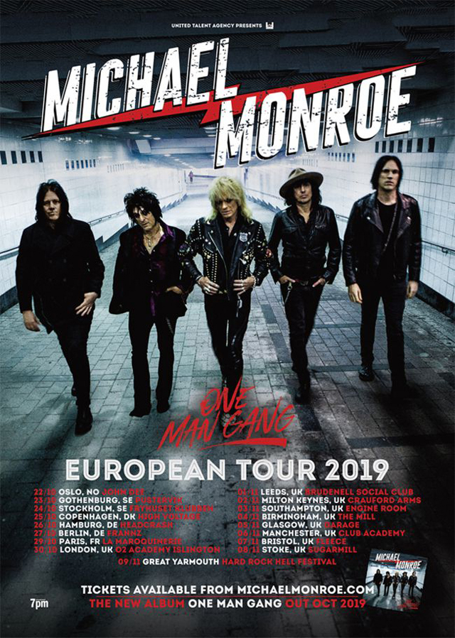 Michael Monroe 2019 UK and European tour