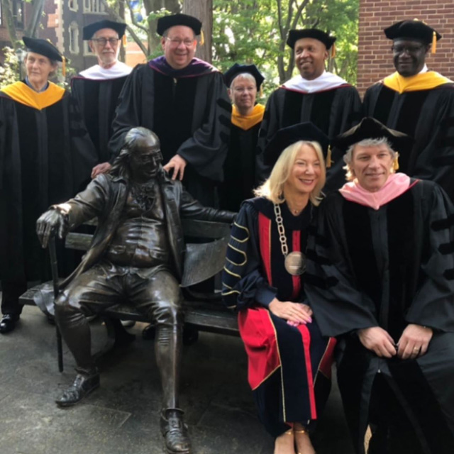 Jon Bon Jovi has been given an honorary Doctor Of Music degree by the University of Pennsylvania