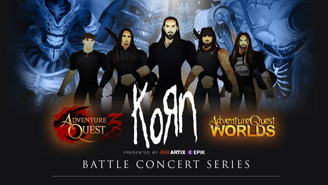Korn to play concerts in the video games AdventureQuest 3D