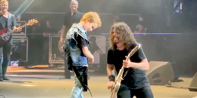 Foo Fighters with Scott Ian's 8-Year-Old Son