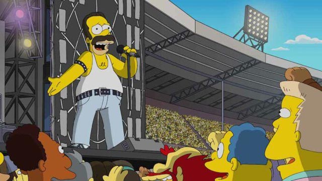 The Simpsons tribute to Freddie Mercury and Queen in Live Aid