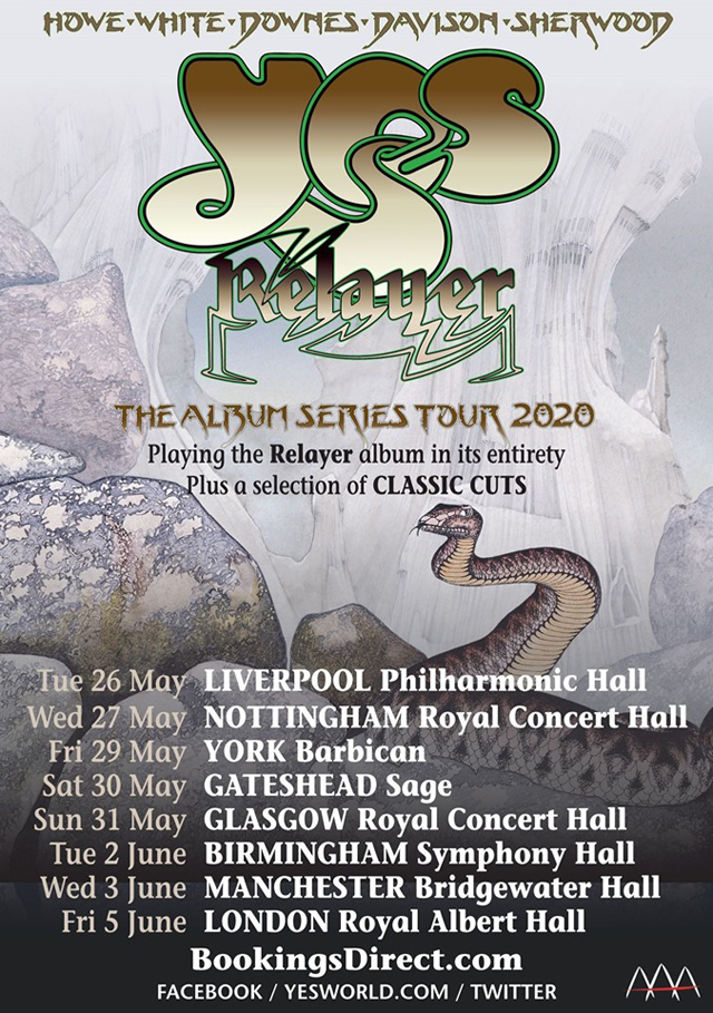 Yes 2020 Relayer UK tour