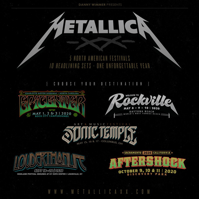 Metallica to Play Two Different Shows at Five 2020 Festivals