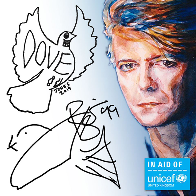 David Bowie and Duncan Jones Dove Doodles　（上：Duncan 、下：David）