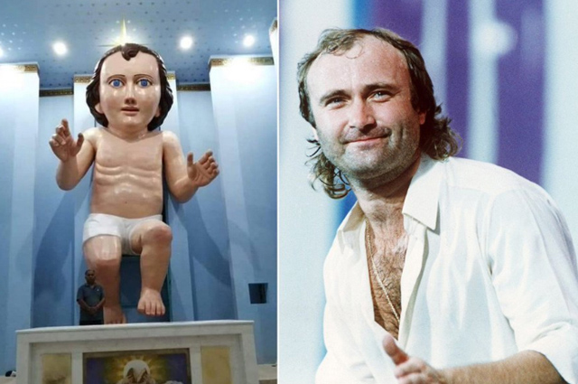 Baby Jesus Statue and Phil Collins