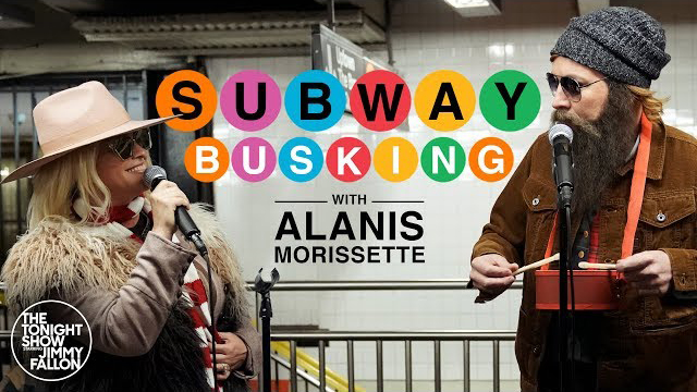 Alanis Morissette Busks in NYC Subway in Disguise - The Tonight Show Starring Jimmy Fallon