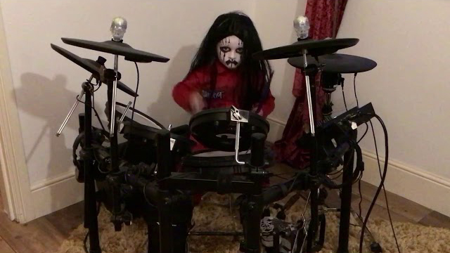 Slipknot Before I Forget- Drum cover. Caleb H Drummer (age 5) Caleb as mini Joey Jordison