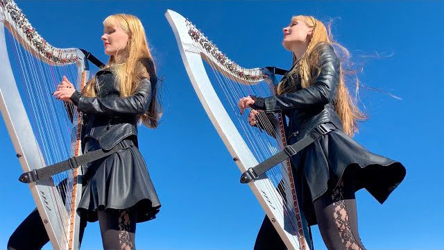 DOUBLE VISION (Foreigner) - Harp Twins, Camille and Kennerly