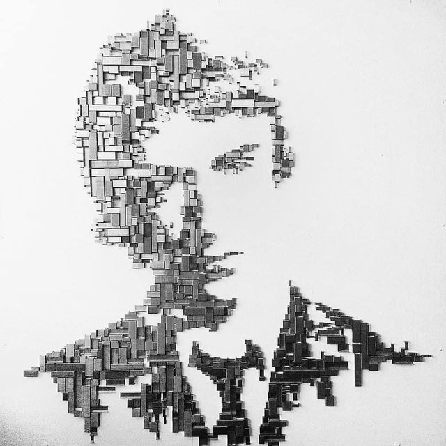 Paul Weller - Art made from Staples - Rob O'Brien