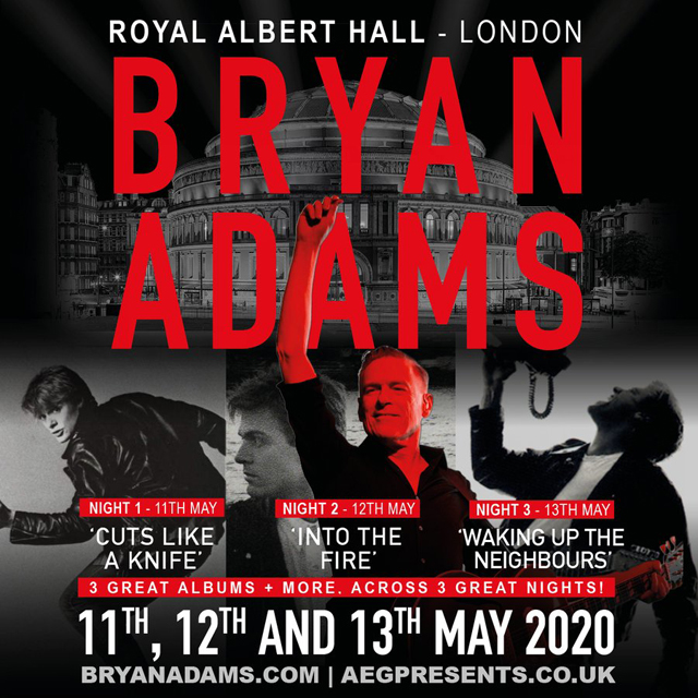 Bryan Adams To Play Three Early Albums In Full At Royal Albert Hall London Shows