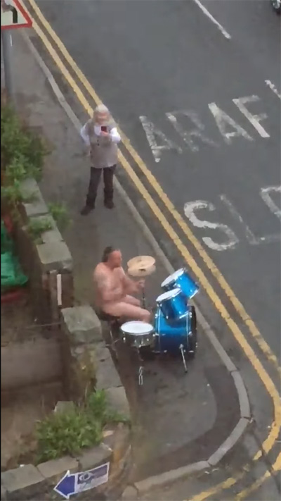 naked man's drum solo
