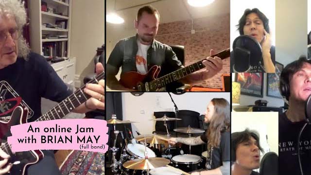 Hammer to Fall with Brian May - isolation jam - full band