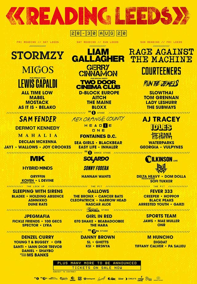 Reading and Leeds Festivals 2020