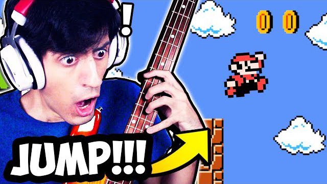 Davie504 / I Beat Super Mario Using ONLY a Bass