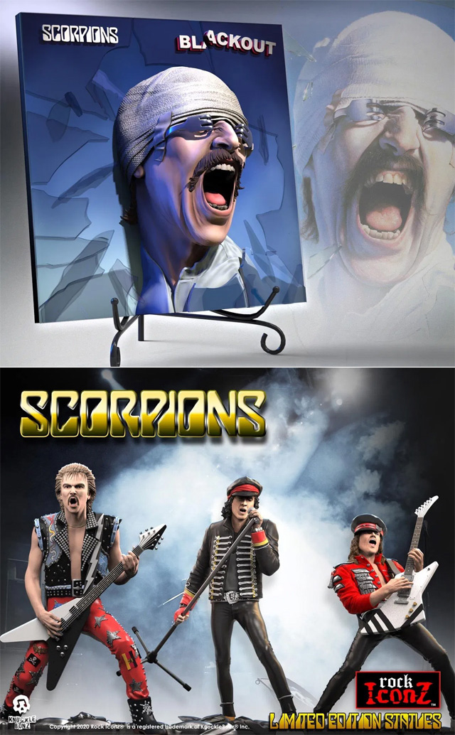 Scorpions (Blackout) 3D Vinyl & Scorpions Rock Iconz Statue