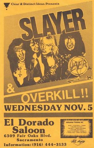 Slayer- El Dorado Saloon, Sacramento Ca. 11/5/86