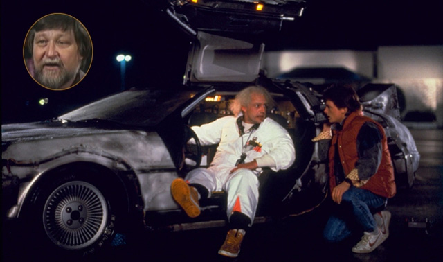 Back to the Future DeLorean and Ron Cobb