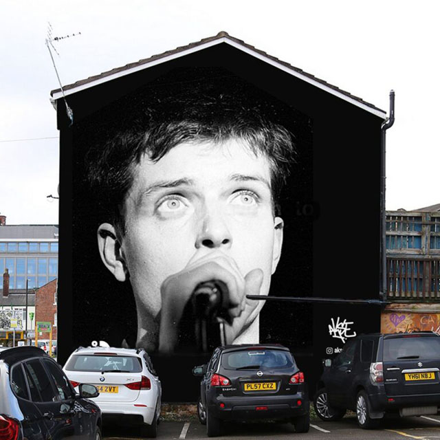 Mural painted of Manchester icon Ian Curtis