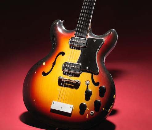 GEORGE HARRISON: A RARE BARTELL FRETLESS ELECTRIC GUITAR OWNED BY GEORGE HARRISON,