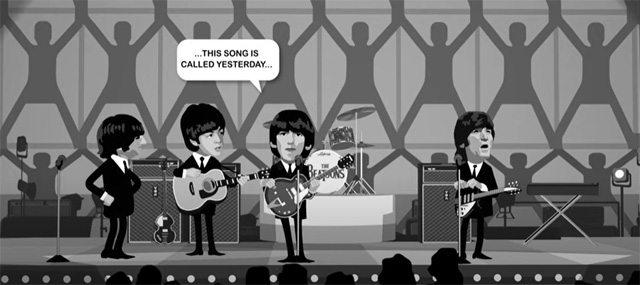 ビートルズが65年8月に Yesterday をライヴ初演奏した様子をアニメ化したコメディ映像公開 Amass