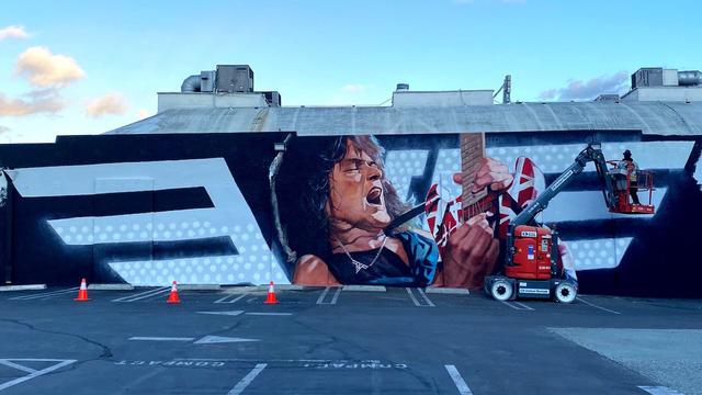 Eddie Van Halen mural by Robert Vargas, courtesy of Guitar Center