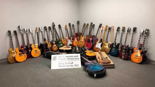 Customs agents seize $158k worth of counterfeit guitars (Image credit: CBP.gov)
