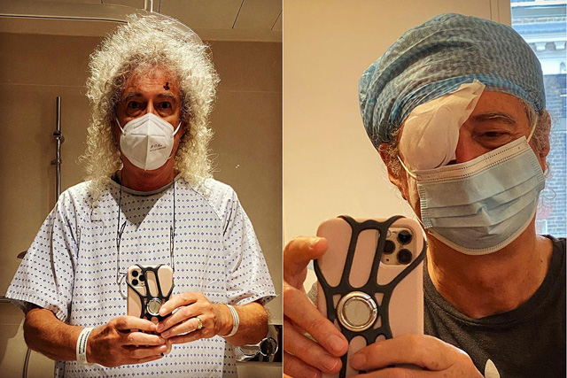 Brian May has undergone surgery on his left eye.