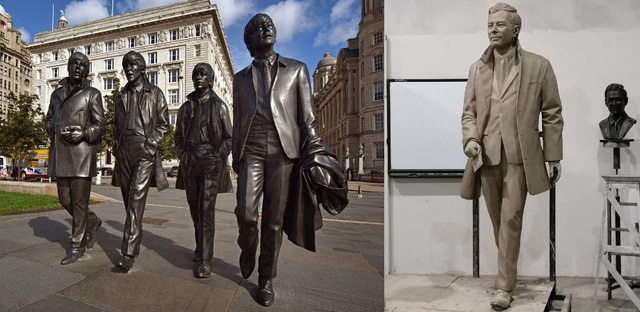 Andy Edwards' statues of The Beatles on Liverpool's Pier Head & statue of Brian Epstein