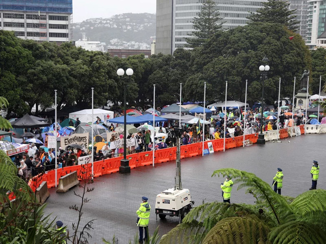 demonstrations against New Zealand's COVID-19 mandates  - Marty Melville/AFP via Getty Images